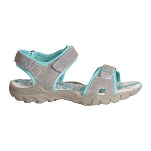 PDQ Womens/Ladies Toggle & Touch Fastening Sports Sandals / Light Gray/Mint